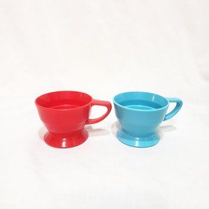 2 Solo Cozy Cup Holders Red Blue Vintage #68